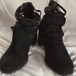 Torrid genuine suede strappy ankle bootie